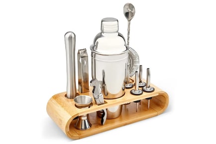 12-Piece Stainless Steel Cocktail Shaker Mixology Set