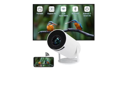 Portable Mini 4K 1080P Smart Projector - White or Black