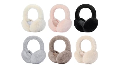 Women's Foldable Fluffy Winter Ear Muffs - 6 Colours