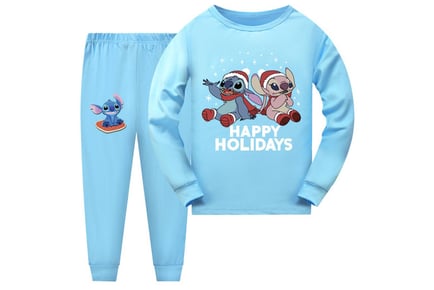 Kids' Stitch Inspired Christmas Pyjama Set - 7 Sizes & 7 Colours