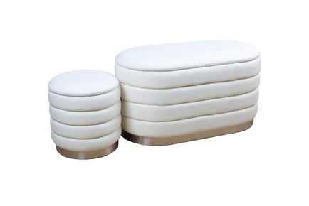 Luxury 'Cake' Ottoman Storage Box - 2 Options & 2 Colours