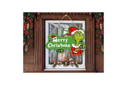 Grinch Inspired Xmas Hanging Door Sign