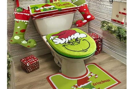 Grinch Inspired Toilet Seat Cover Sets