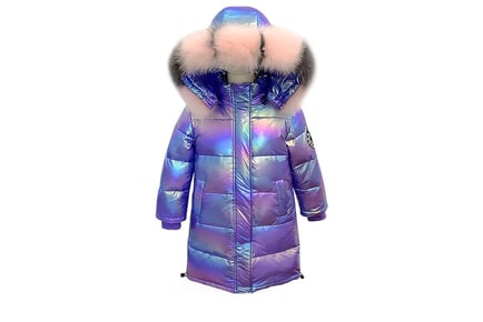 Children's Winter Parka Jacket with Fur Hood - 6 Sizes, 2 Colours