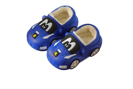 Kids' Car Cartoon Warm Non-Slip Slippers - 7 Sizes & 4 Colours