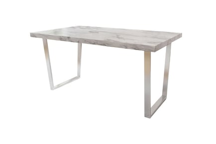 4-6 Seater Etta Marble Effect Trestle Dining Table