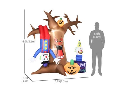 7ft Inflatable Tree w/Ghosts & Clown