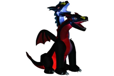 7ft Inflatable Dragon w/2 Heads & LED