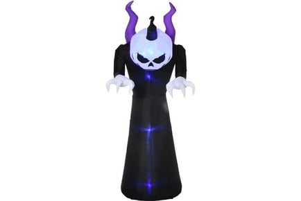 7ft Inflatable Ghost w/Horns & Flame