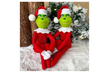 Grinch Inspired On Shelf Xmas Elf Doll