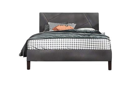 Square Design Headboard Bed Double - Ottoman and Mattress Options