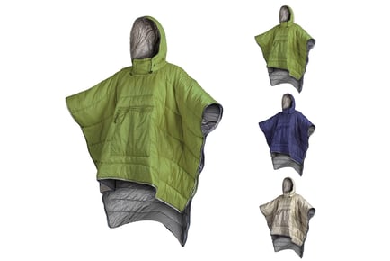 Outdoor Wearable Hooded Cloak - Green, Navy or Khaki