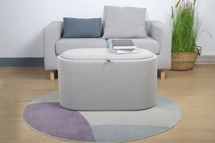 Merida Upholstered Ottoman with Reversible Lid - Grey or White