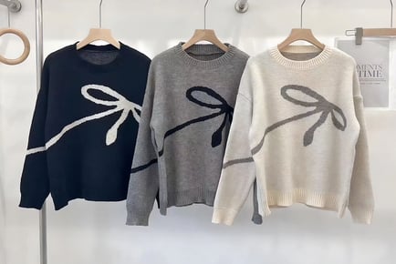 Bow Knit Pullover Sweater - 3 Colours!