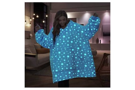 Glow in The Dark Wearable Hoodie Blanket