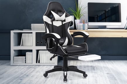 Gaming Swivel Office Chair w/ Headrest - Leg Rest Upgrade!