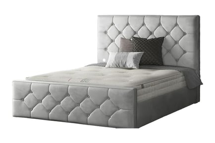 Bella Plush Diamanté Bed Frame - 6 Sizes & 7 Colours