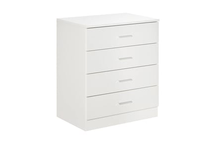 4-drawer White Classic Wooden Cabinet