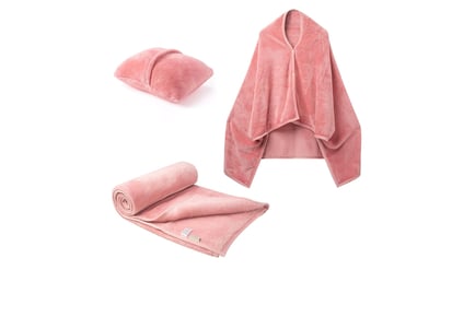 Multipurpose Wearable Pillow Blanket - Pink or Grey