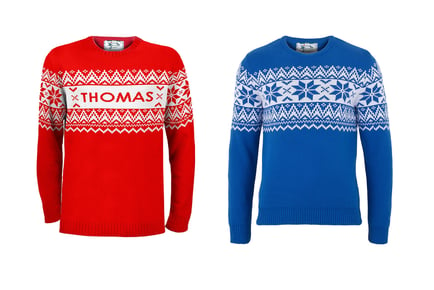 Personalised Handmade Nordic Christmas Jumper - 9 Sizes, 2 Colours!