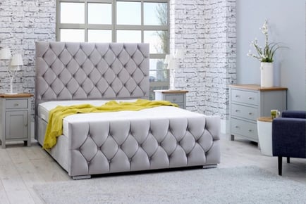 Oasis Plush Velvet Frame Bed - 4 Colours & 5 Sizes!