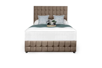 Upholstered Plush Velvet Divan Bed Set & Mattress in 16 Options