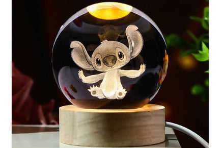 Stitch Inspired Crystal Ball Night Light