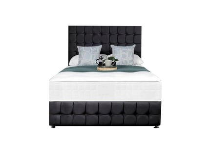 Velvet Divan Bed & Mattress Set w/ Optional Drawers - 6 Sizes