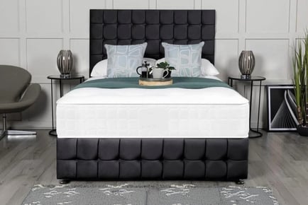 Velvet Divan Bed & Mattress Set w/ Optional Drawers - 6 Sizes