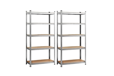 Heavy Duty 5 Tier Shelving Unit - 1 or 2 Pack