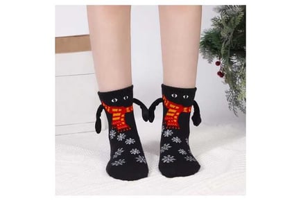 2Pairs Xmas Magnetic Holding Hands Socks