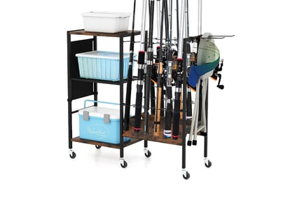 Fishing Rod Rack & Fishing Gear Tackle Cart