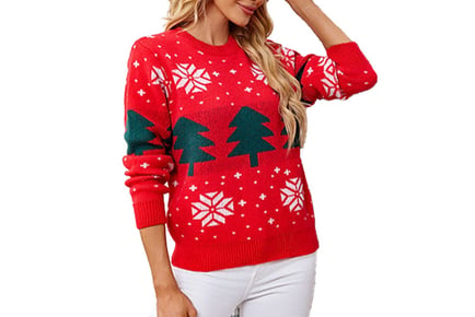 Women's Christmas Tree Snowflake Sweater - 5 Sizes