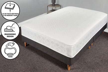 23cm Deep Premium Bliss Bonnell Sprung Memory Mattress - 6 Sizes