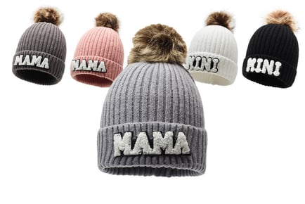 Mama and Mini Knitted Bobble Hats - 5 Colours!