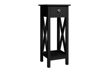 Wooden One-Drawer Slim Console Table - Black