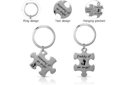 Mommy Daddy of an Angel Keyring Set