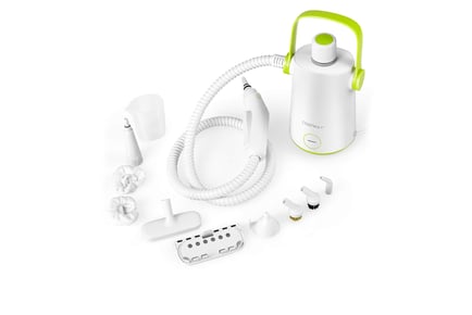 1000W Handheld Steam Cleaner with 10 Accessories - Grey or Green