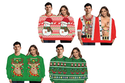 Conjoined Couples Christmas Prints Jumper - 10 Colours