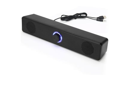 USB-Powered Bluetooth Stereo Bass Soundbar - Plug & Play