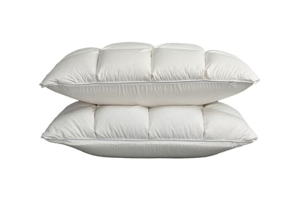 Cotton Pintuck Down Pillow - Low or Mid - 5 Colours