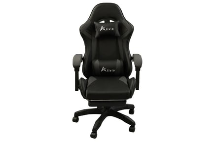 360° Swivel Reclining Gaming Chair with Footrest & Massager - 5 Colours