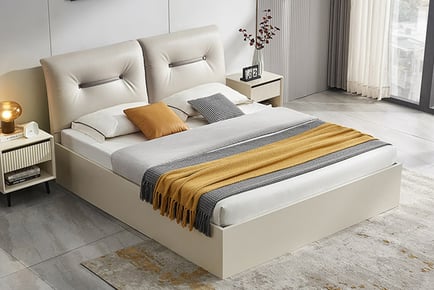 Ottoman Storage Bed - Upholstered Faux Leather