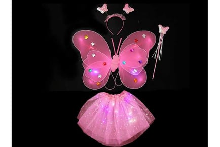 Girl's Luminous Princess Skirt Wings Set