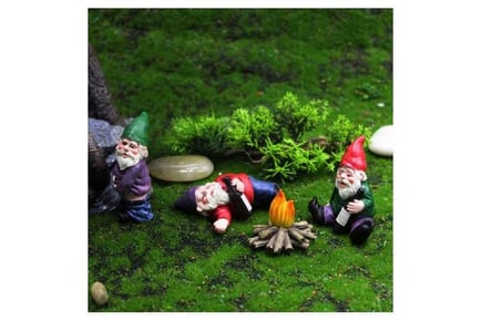 4Pcs Mini Resin Drunk Gnomes Statues