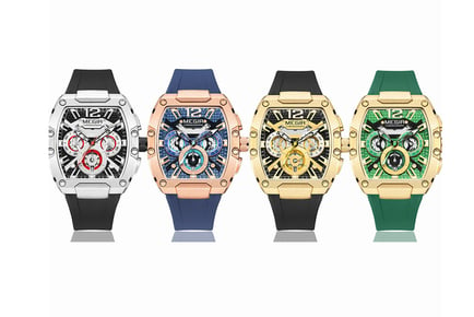 Megir Chronograph Watch - Black, Blue, Gold, & Green