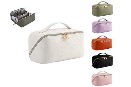 Braid Pattern PU Leather Makeup Bag - 6 Colours