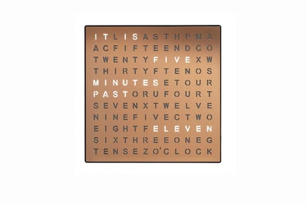 USB Powered Light-Up Word Clock - Copper Black