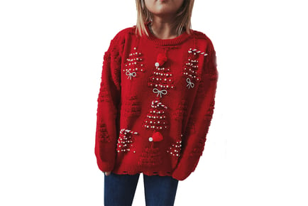 Women's Christmas Tree Pattern Jumper - 4 Sizes & 2 Colours