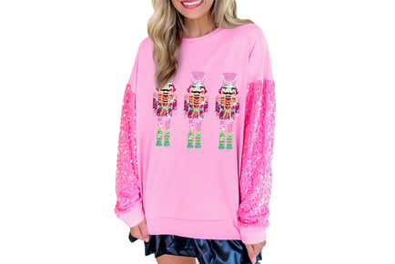 Women's Christmas Sequin Sweatshirt - 9 Designs & 5 Sizes!